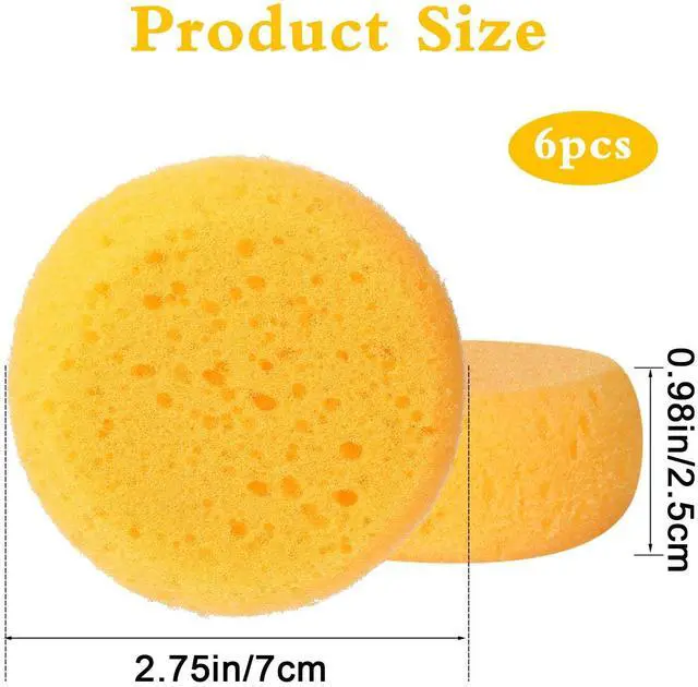 Alt view image 2 of 7 - 6Pcs Pottery Sponges for Clay, 2.5inch Round Craft Small Yellow Painting Sponge, Synthetic Sponges for Pottery and Cleaning Horse Saddle, Watercolors Painting Sponge, Pottery Tools and Supplies