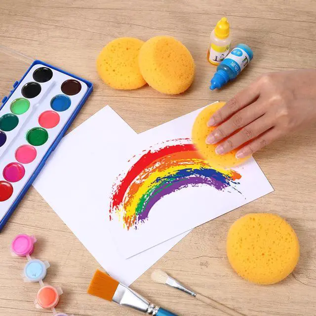 Alt view image 4 of 7 - 6Pcs Pottery Sponges for Clay, 2.5inch Round Craft Small Yellow Painting Sponge, Synthetic Sponges for Pottery and Cleaning Horse Saddle, Watercolors Painting Sponge, Pottery Tools and Supplies