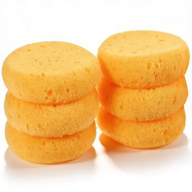 Alt view image 6 of 7 - 6 PCS Clay Sponges Elasticity Pottery Sponges Round Cleaning Soap Sponge Soft Yellow Artists Sponge for Kitchen Shoes Leather Care Painting