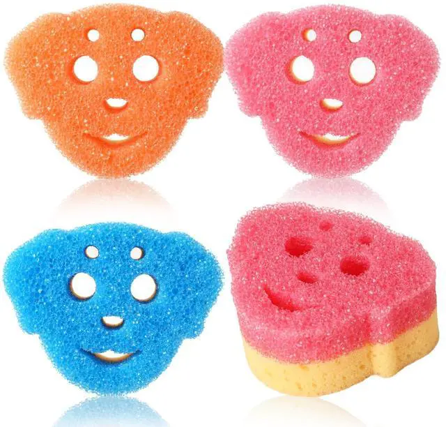 Main image of 3 Pack Cute Dog Dish Sponge, Dual-Sided Cleaning Reusable Scrubbing Sponges for Dishes, Kitchen Accessories Dishwashing Sponge Scrubbers Kitchen Things Car Wash Sponges Non Scratch