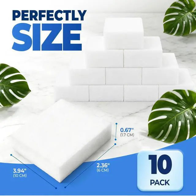 Alt view image 2 of 7 - Eco-Friendly Magic Eraser Sponge 10 Pack - Long Lasting Cleaning Sponge for Home Use - Kitchen Bathroom Tile Grout Stain Remover