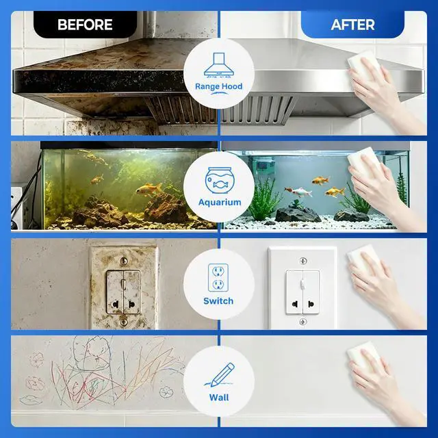 Alt view image 6 of 7 - Eco-Friendly Magic Eraser Sponge 10 Pack - Long Lasting Cleaning Sponge for Home Use - Kitchen Bathroom Tile Grout Stain Remover
