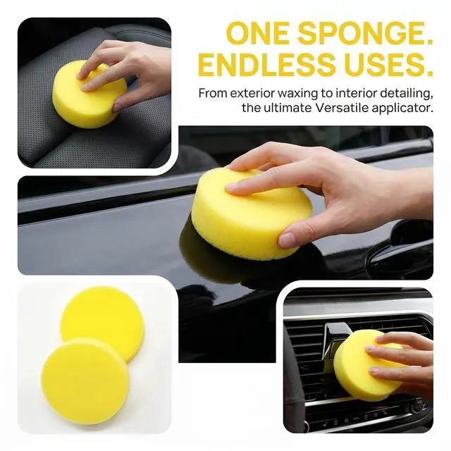 Alt view image 5 of 6 - Car Wash Sponges, Round Soft Non-Scratch Car Wax Applicator Pads, Multi-Purpose Auto Detailing Cleaning Foam Applicator for Cars, SUVs, Trucks (3PCS)