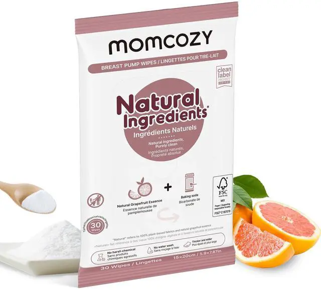 Main image of Natural Breast Pump Wipes for Parts Cleaning On-The-go, 30 Count, Flash Clean & Resealable