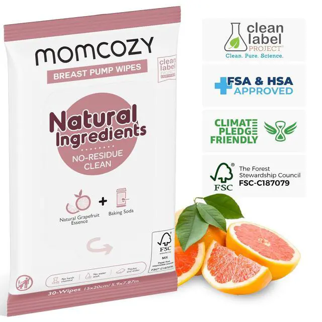 Alt view image 5 of 7 - Natural Breast Pump Wipes for Parts Cleaning On-The-go, 30 Count, Flash Clean & Resealable