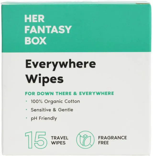 Main image of | Everywhere Wipes 100% Organic Cotton, Gentle & Refreshing, pH-Balanced, Fragrance-Free, Plant-Powered for Body, Face & Intimate Areas, Ideal for Sensitive Skin - 1 Pack, 15 Wipes