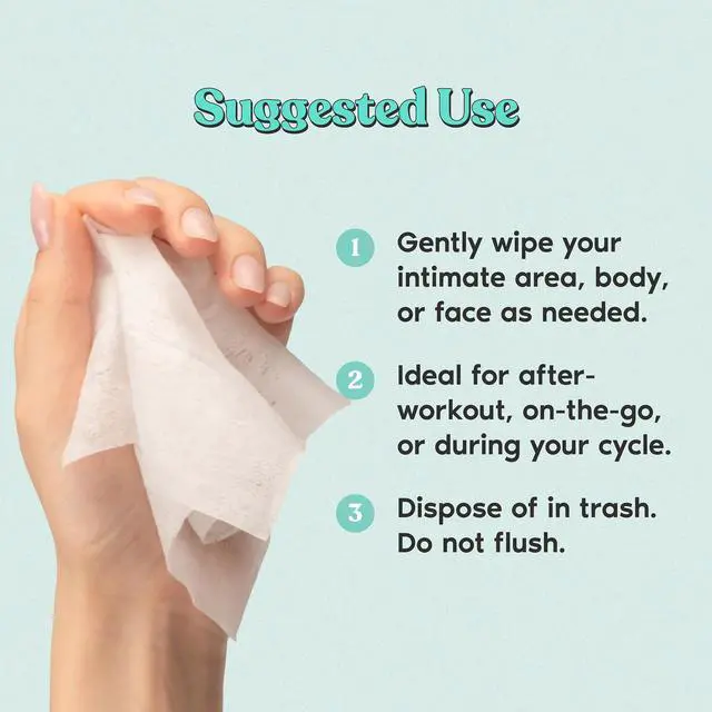 Alt view image 5 of 7 - | Everywhere Wipes 100% Organic Cotton, Gentle & Refreshing, pH-Balanced, Fragrance-Free, Plant-Powered for Body, Face & Intimate Areas, Ideal for Sensitive Skin - 1 Pack, 15 Wipes