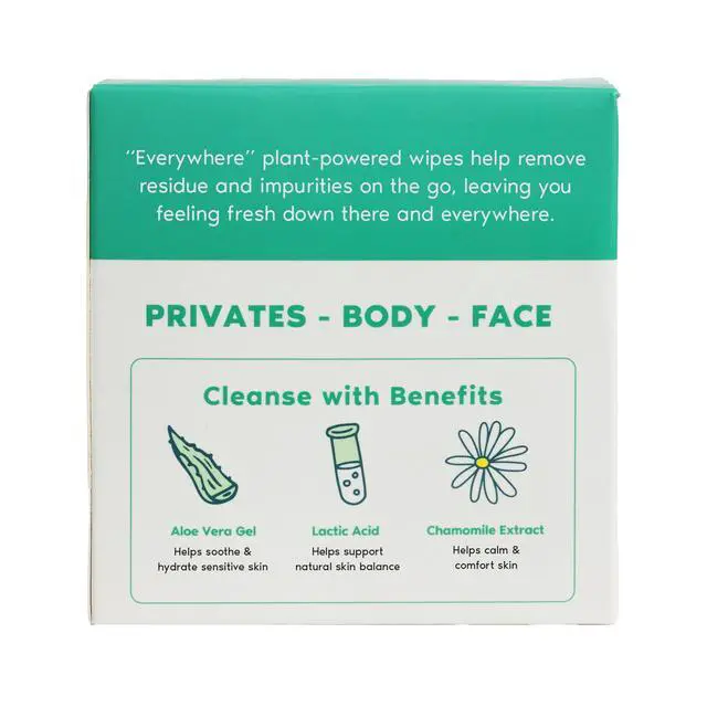 Alt view image 7 of 7 - | Everywhere Wipes 100% Organic Cotton, Gentle & Refreshing, pH-Balanced, Fragrance-Free, Plant-Powered for Body, Face & Intimate Areas, Ideal for Sensitive Skin - 1 Pack, 15 Wipes