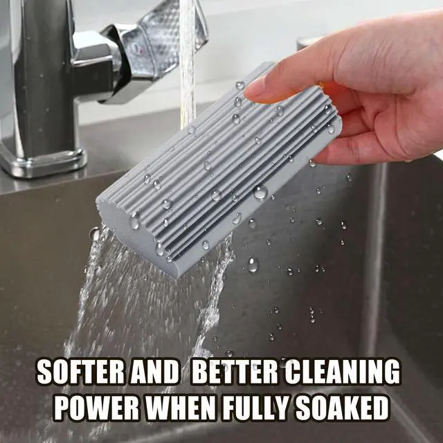 Alt view image 6 of 7 - 4Pcs Reusable Damp Clean Duster Sponge, Gray and Yellow
