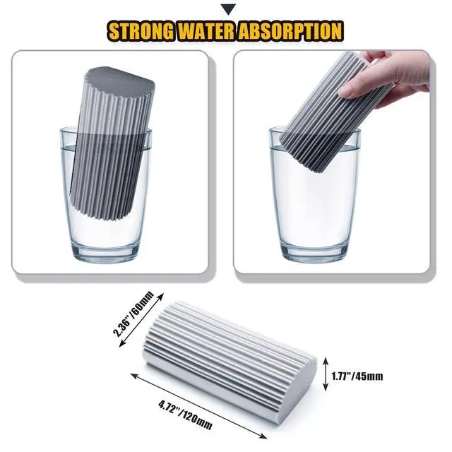 Alt view image 4 of 7 - 4Pcs Reusable Damp Clean Duster Sponge, Gray and Yellow