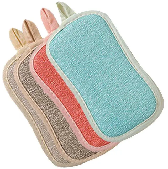 Main image of 4 Pack Kitchen Scrub Sponge Dual Action Washing Up Cleaner Heavy Duty Scouring Pads Household Cleaning Wash Cloth (4)