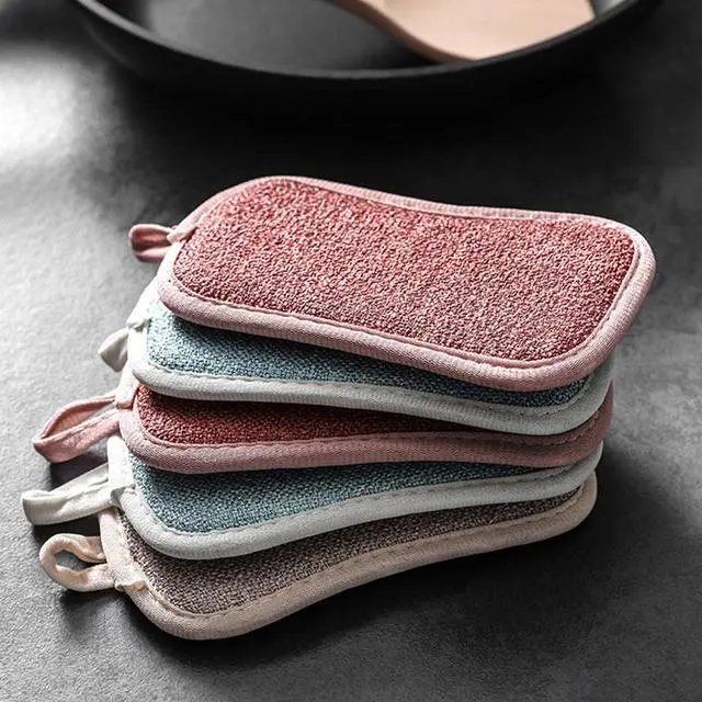 Alt view image 5 of 7 - 4 Pack Kitchen Scrub Sponge Dual Action Washing Up Cleaner Heavy Duty Scouring Pads Household Cleaning Wash Cloth (4)