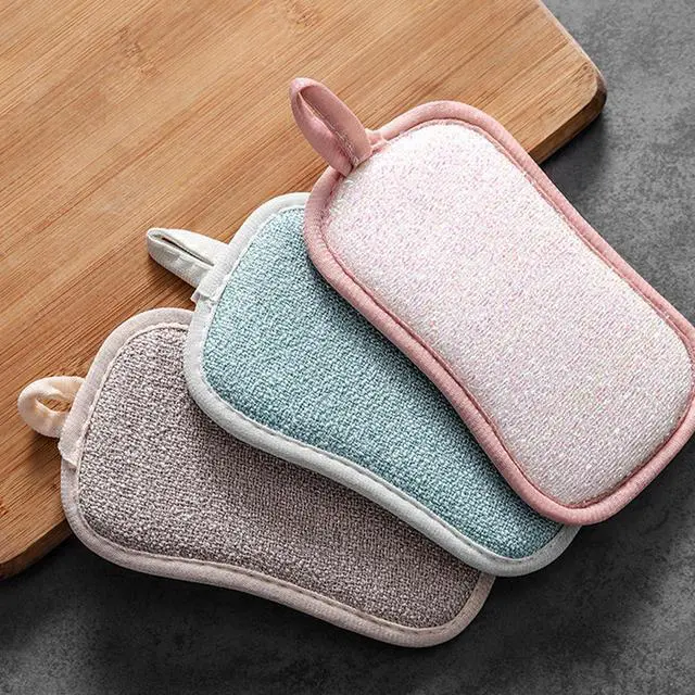 Alt view image 7 of 7 - 4 Pack Kitchen Scrub Sponge Dual Action Washing Up Cleaner Heavy Duty Scouring Pads Household Cleaning Wash Cloth (4)