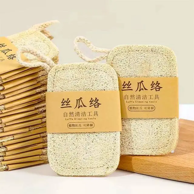 Main image of 8 Pcs Natural Loofah Dishwashing Sponge Loofah Dish Towel Sponges with Hanging Loop for Kitchen Cleaning Dishes Natural Dish Scrubber