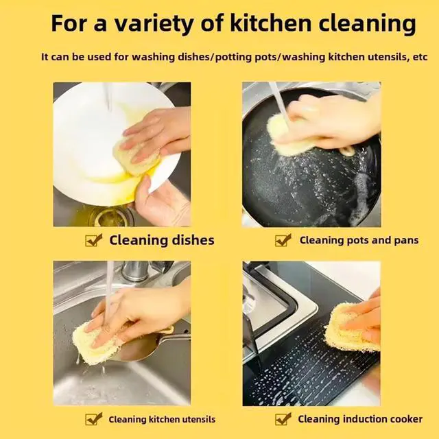 Alt view image 5 of 7 - 8 Pcs Natural Loofah Dishwashing Sponge Loofah Dish Towel Sponges with Hanging Loop for Kitchen Cleaning Dishes Natural Dish Scrubber