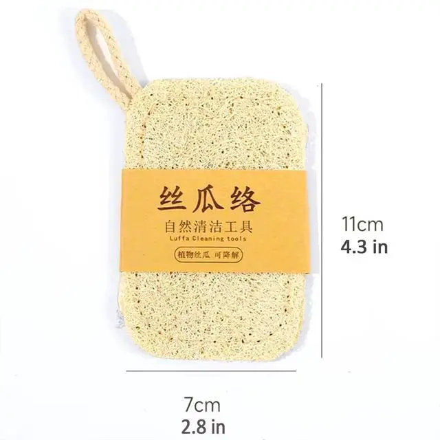 Alt view image 7 of 7 - 8 Pcs Natural Loofah Dishwashing Sponge Loofah Dish Towel Sponges with Hanging Loop for Kitchen Cleaning Dishes Natural Dish Scrubber