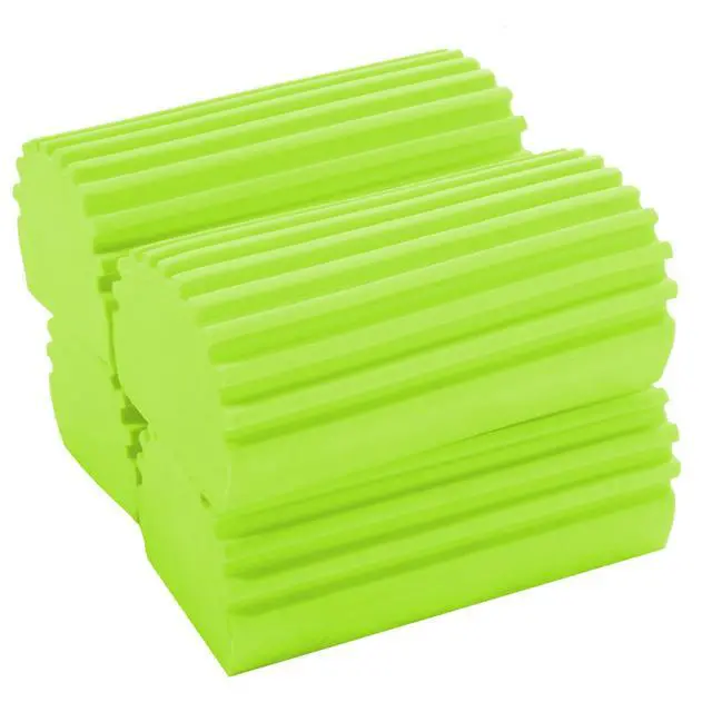 Alt view image 3 of 5 - 4-Pack Damp Cleaning Sponge Brush Set - Suitable for Kitchen and Car Window Cleaning,Mirrors, Window Track Grooves - Multi-Functional Cleaning Products That are Efficient Cleaning Tools(Green)
