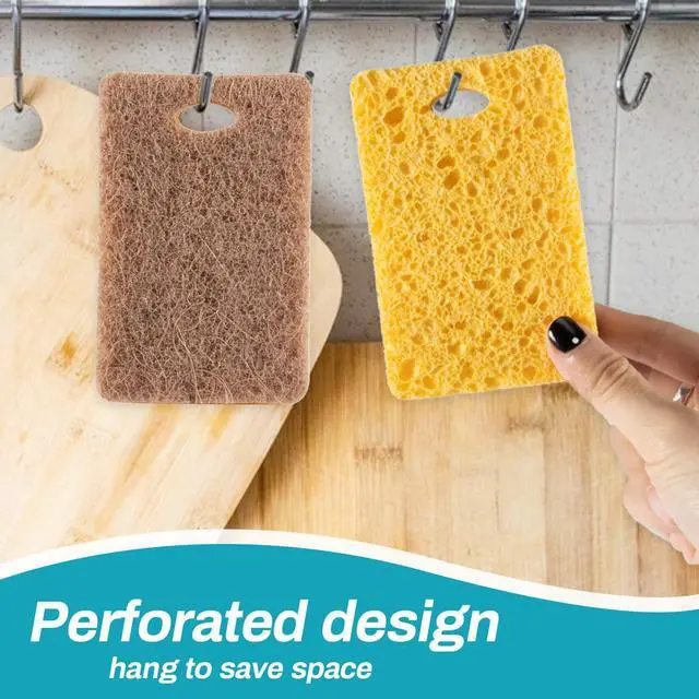 Alt view image 5 of 7 - 10PCS Natural Sponges for Dishes - Biodegradable Sponges Kitchen Eco Friendly Dish Sponge Non-Scratch Sponges for Cleaning Kitchen