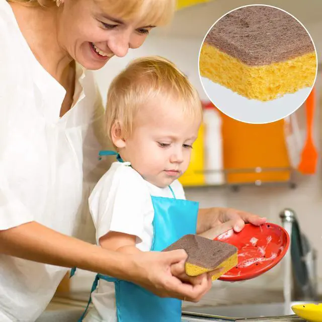 Alt view image 7 of 7 - 10PCS Natural Sponges for Dishes - Biodegradable Sponges Kitchen Eco Friendly Dish Sponge Non-Scratch Sponges for Cleaning Kitchen