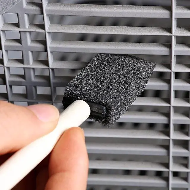 Alt view image 5 of 6 - 10PCS Foam Brushes Sponge Painting Brushes with Handle for Staining Polyurethane Acrylic Painting Art Craft Projects Applying Varnishes Furniture Wood Car Home Decors (Black, 1 Inch)
