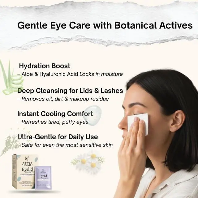 Alt view image 3 of 7 - Tea Tree Oil Eyelid Wipes, 30 Count