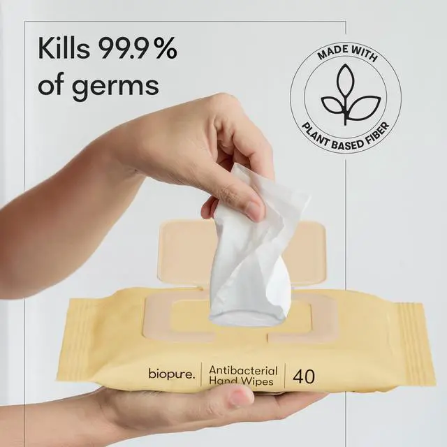 Alt view image 3 of 7 - Antibacterial Hand Wipes - Antibacterial Wipes With Aloe and Vitamin E | 6.69 x 6.3 in Antibacterial Wet Wipes |No Parabens, Sulfates or Phthalates, Kills 99.9% of Germs Honey Wildflower 40 Ct