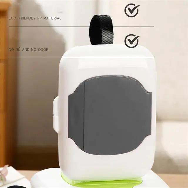 Alt view image 6 of 7 - 1Pc Travel Wipe Holder Reusable Wet Wipe Container Box Strollers Hanging Dispensers Refillable Wipe Case Safe Wet Storage Wipe Holders Wipes and HoldersGray