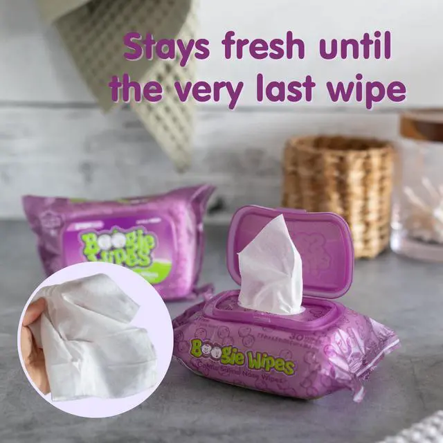 Alt view image 6 of 7 - Wipes Saline Nose Wipes - 30 Count - Grape Scent, Hypoallergenic & Alcohol-Free - Allergy Relief - Made with Natural Saline, Aloe, Chamomile & Vitamin E - Diaper Bag Essential