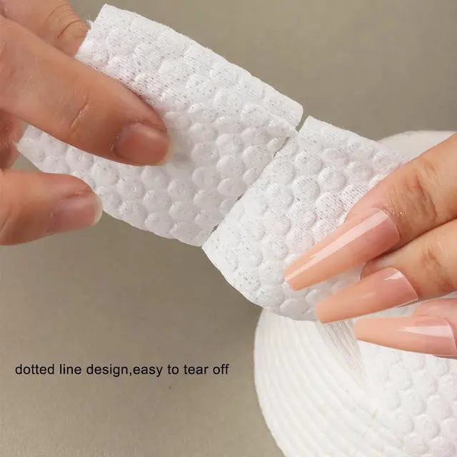 Alt view image 4 of 7 - 1000Pcs/1 Roll Lint Free Nail Wipes, Nail Polish Remover Pads, White Cotton Pads Wipes for Gel Nails, Dust Cleaning Degreasing Nail Napkins Cotton Swabs, Manicure Salon Supplies