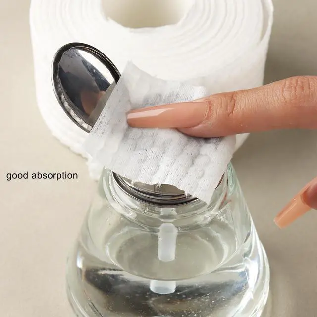 Alt view image 5 of 7 - 1000Pcs/1 Roll Lint Free Nail Wipes, Nail Polish Remover Pads, White Cotton Pads Wipes for Gel Nails, Dust Cleaning Degreasing Nail Napkins Cotton Swabs, Manicure Salon Supplies