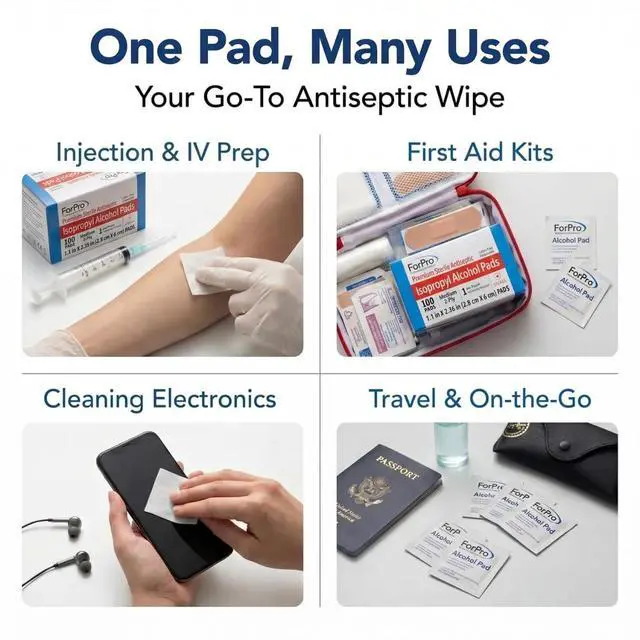 Alt view image 7 of 7 - Alcohol Prep Pads, 200-Count Sterile Alcohol Wipes Individually Wrapped, 70% Isopropyl, Medium 2-Ply Medical Grade Antiseptic Pads, Latex-Free, First Aid & Injection Prep, Gamma Sterilized