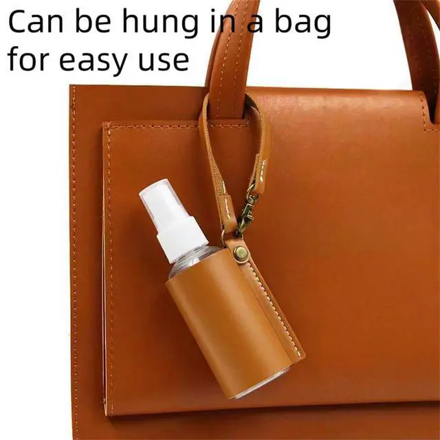 Alt view image 2 of 6 - 2 sanitizer clips 60ml sanitizer spray bottle pouch clip Belt loop clips to backpacks and purses Reusable. (Black)