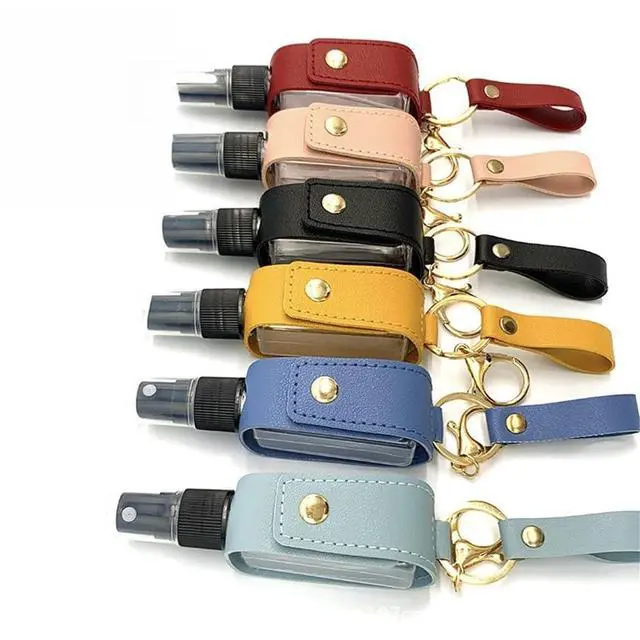 Alt view image 3 of 6 - 2 sanitizer clips 60ml sanitizer spray bottle pouch clip Belt loop clips to backpacks and purses Reusable. (Black)