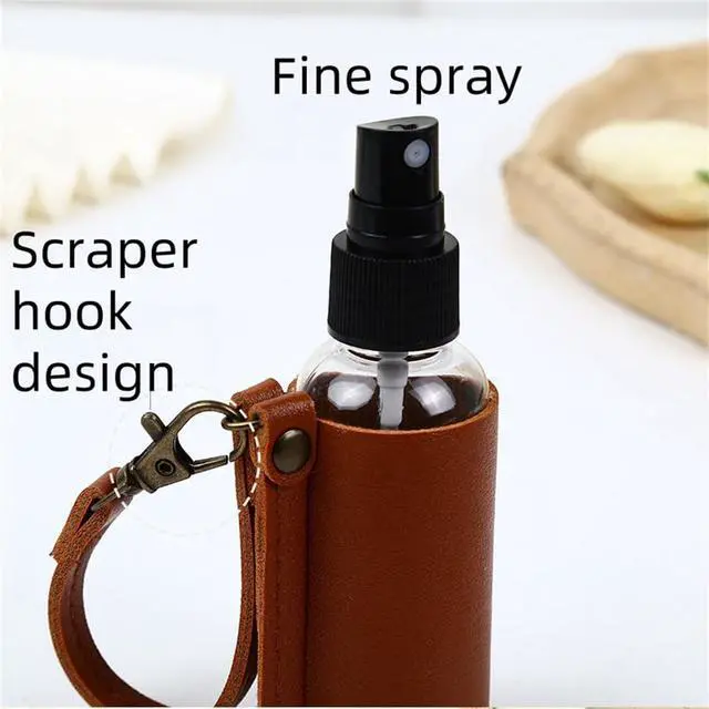 Alt view image 4 of 6 - 2 sanitizer clips 60ml sanitizer spray bottle pouch clip Belt loop clips to backpacks and purses Reusable. (Black)