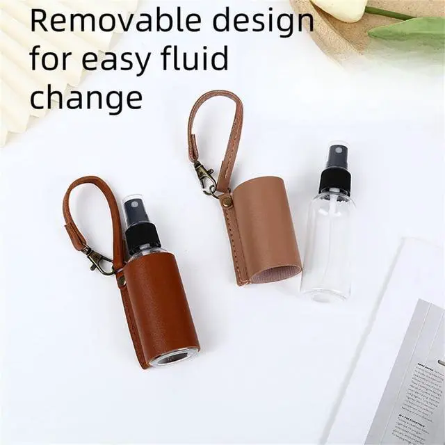 Alt view image 6 of 6 - 2 sanitizer clips 60ml sanitizer spray bottle pouch clip Belt loop clips to backpacks and purses Reusable. (Black)