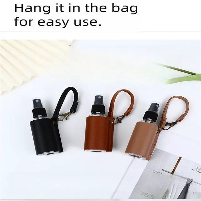 Alt view image 5 of 6 - 2 sanitizer clips 60ml sanitizer spray bottle pouch clip Belt loop clips to backpacks and purses Reusable. (Black)