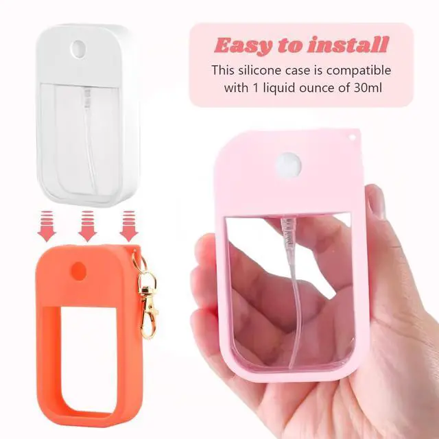 Alt view image 4 of 7 - Hand Sanitizer Spray Accessory, Compatible with Touchland Power Mist/Glow Mist 1oz bottles, Silicone Case with Keychain and Storage Box