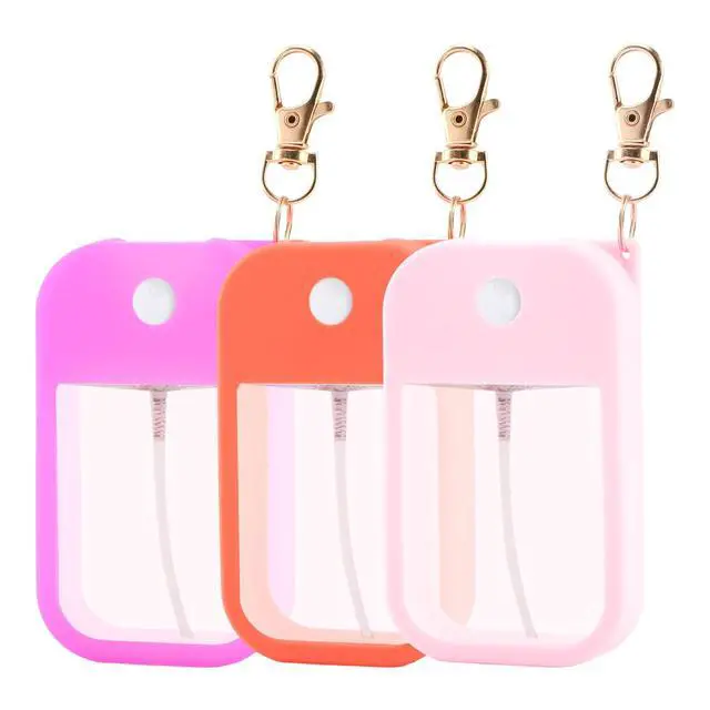 Alt view image 3 of 7 - Hand Sanitizer Spray Accessory, Compatible with Touchland Power Mist/Glow Mist 1oz bottles, Silicone Case with Keychain and Storage Box