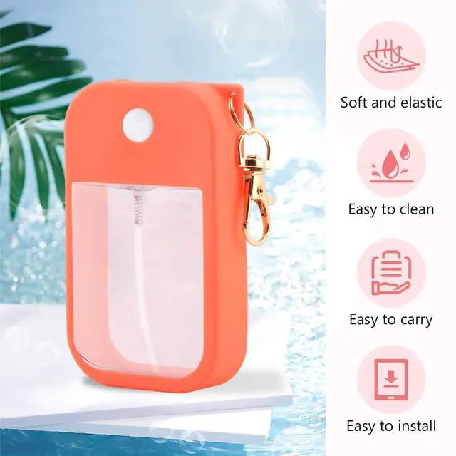 Alt view image 7 of 7 - Hand Sanitizer Spray Accessory, Compatible with Touchland Power Mist/Glow Mist 1oz bottles, Silicone Case with Keychain and Storage Box