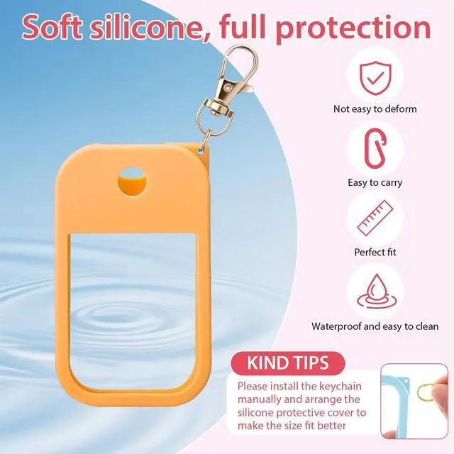 Alt view image 4 of 7 - 3piece Silicone Case Compatible With Touchland Hand Sanitizer Spray, Protective Case With Keychain For Spray 1 Fl Oz, Travel Size, Compatible With Power Mist & Glow Mist (Red,Pink,Orange)