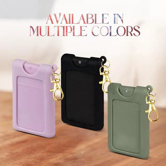Alt view image 2 of 7 - Silicone Case Compatible with Noshinku Pocket Hand Sanitizer, Protective Case with Keychain for Refillable Travel Size, Hand Sanitizer Spray Accessory (Green)