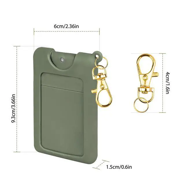 Alt view image 7 of 7 - Silicone Case Compatible with Noshinku Pocket Hand Sanitizer, Protective Case with Keychain for Refillable Travel Size, Hand Sanitizer Spray Accessory (Green)