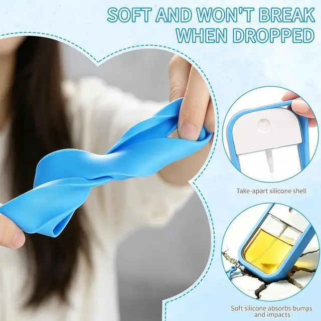 Alt view image 3 of 7 - Hand Sanitizer Spray Case Compatible with Wish, 4 Packs Soft Silicone Protective Cases with Keychain, Easy to Clean, Practical and Portable, NonSlip, Fit Design, Suitable for Daily Use