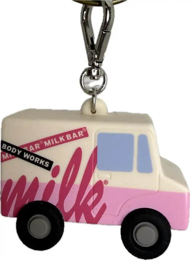 Main image of White & Pink Milk Bar Delivery Truck Pocketbac Hand Sanitzer Holder