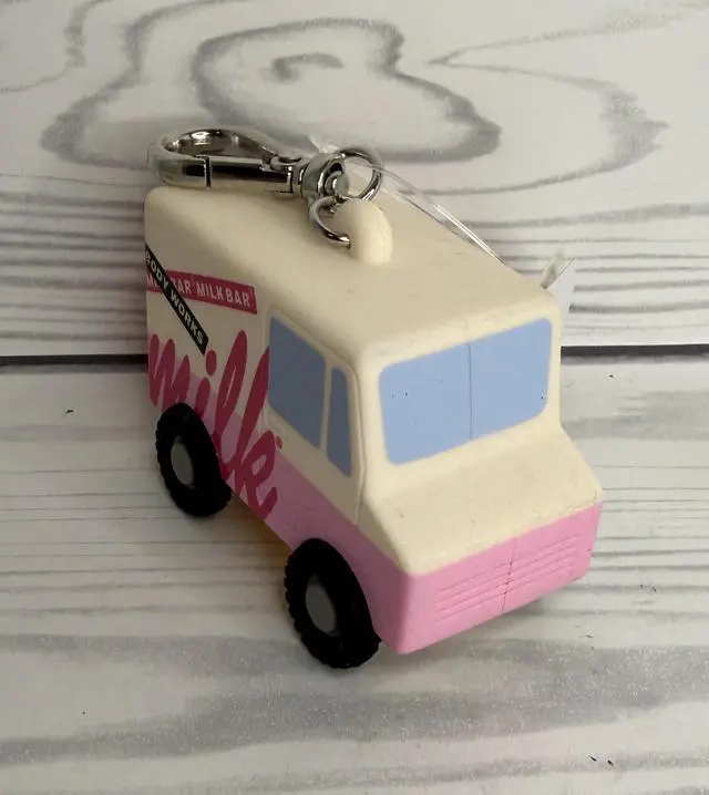 Alt view image 3 of 4 - White & Pink Milk Bar Delivery Truck Pocketbac Hand Sanitzer Holder