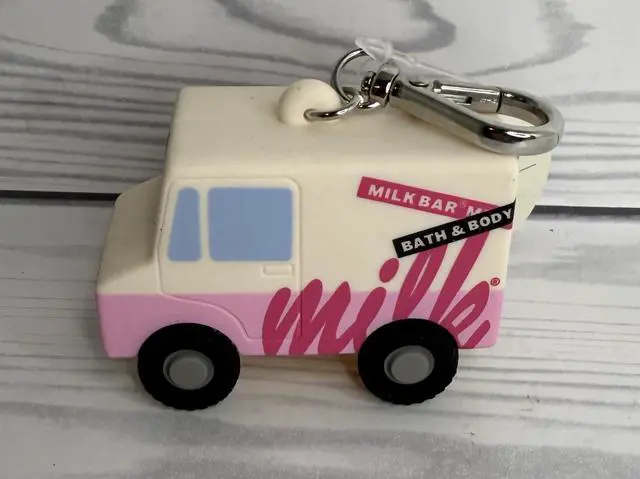 Alt view image 4 of 4 - White & Pink Milk Bar Delivery Truck Pocketbac Hand Sanitzer Holder