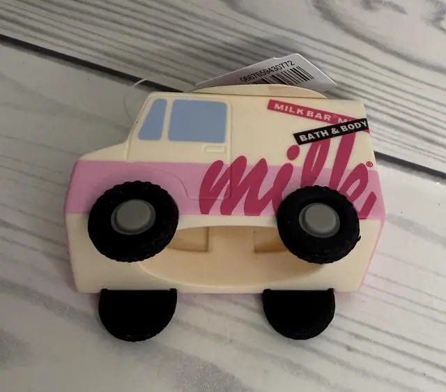 Alt view image 2 of 4 - White & Pink Milk Bar Delivery Truck Pocketbac Hand Sanitzer Holder