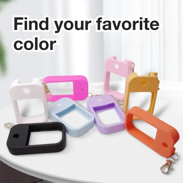 Alt view image 6 of 7 - 2 PCS Soft Silicone Case for Touchland Power Mist (1FL. OZ./30 mL), Protective and Stylish Case with Keychain Compatible with Touchland Hand Sanitizer Spray (White/Black)