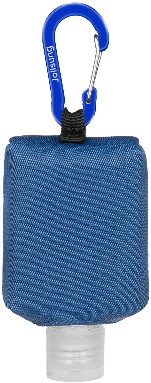 Main image of Hand Sanitizer Bottle Case Holder, Travel Size Empty Bottle Refillable Containers for Soap, Lotion, and Liquids - 60ML/2 oz Flip Cap Reusable Bottles with Carabiner Carriers (Blue)