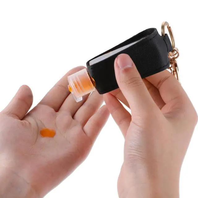 Alt view image 6 of 7 - 2 Pcs Hand Fluid Keychain, Portable Leather Hand Fluid Holder